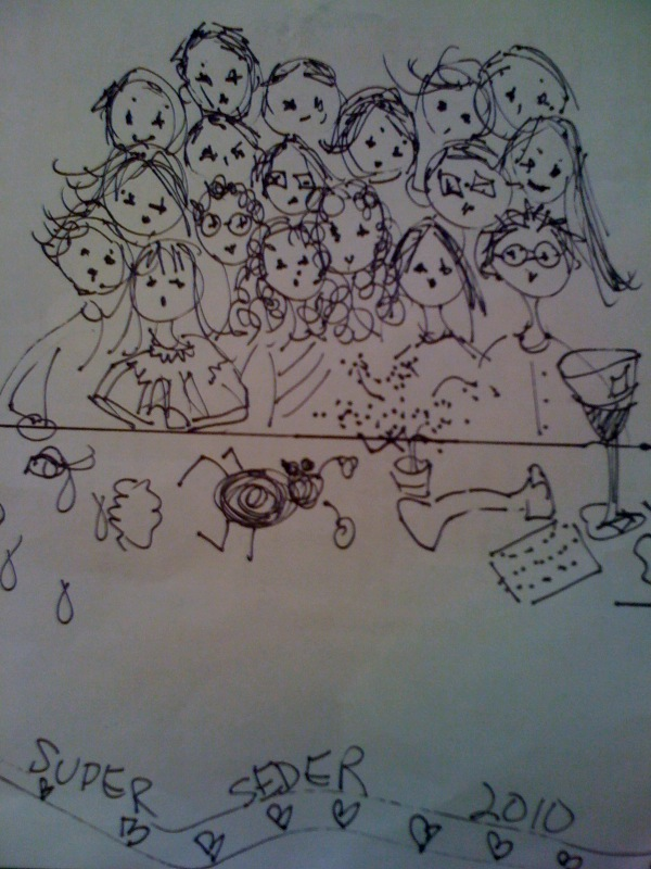 Check out the wonderful art my mom made -- that was inadvertantly left out of the Haggadah.